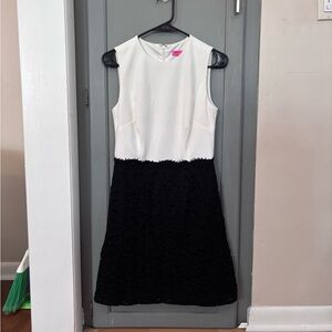 Betsey Johnson Black & White Cocktail Party Holiday Dress